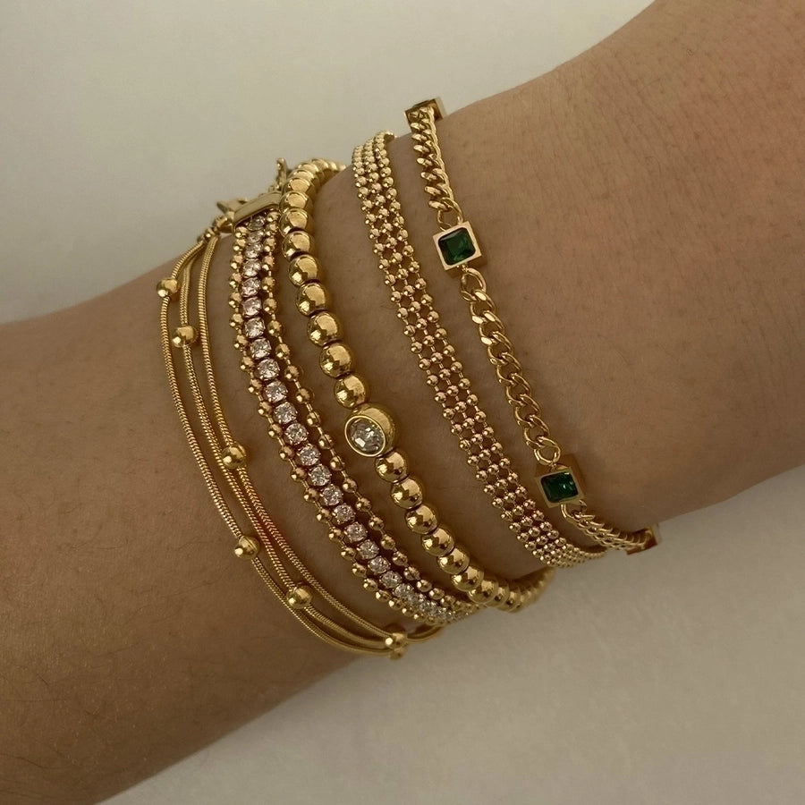 Casual Simple Style Geometric 304 Stainless Steel 16K Gold Plated White Gold Plated Gold Plated Bracelets In Bulk