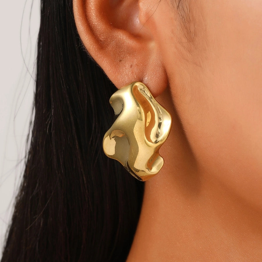 1 Pair Retro Simple Style Classic Style Geometric 304 Stainless Steel 18K Gold Plated Ear Studs