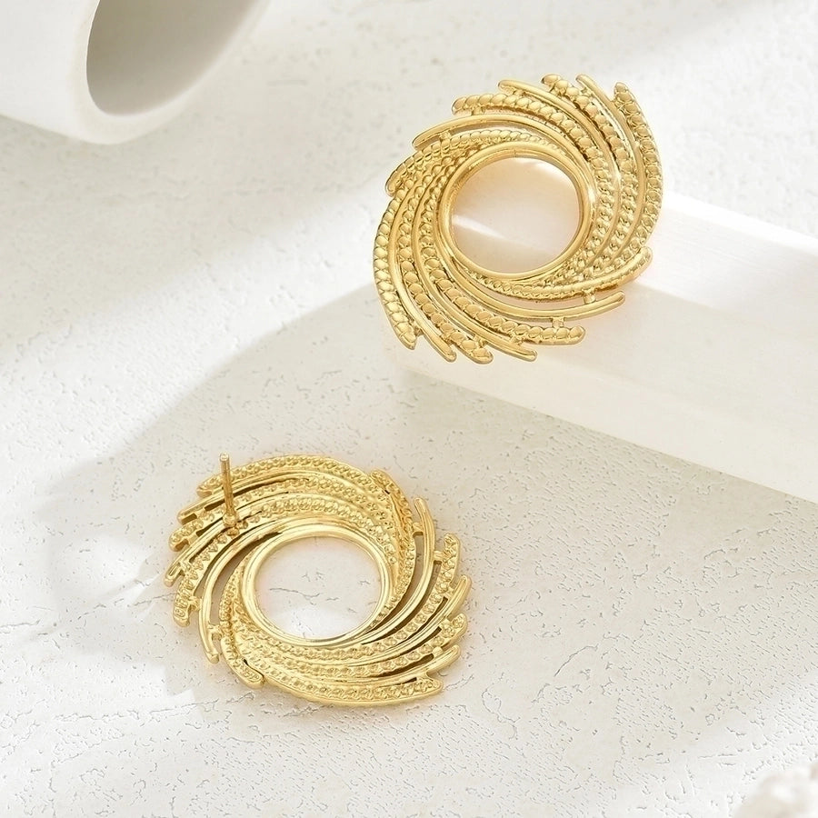 1 Pair Hawaiian Vacation Simple Style Geometric Inlay 201 Stainless Steel Plastic 18K Gold Plated Drop Earrings Ear Studs