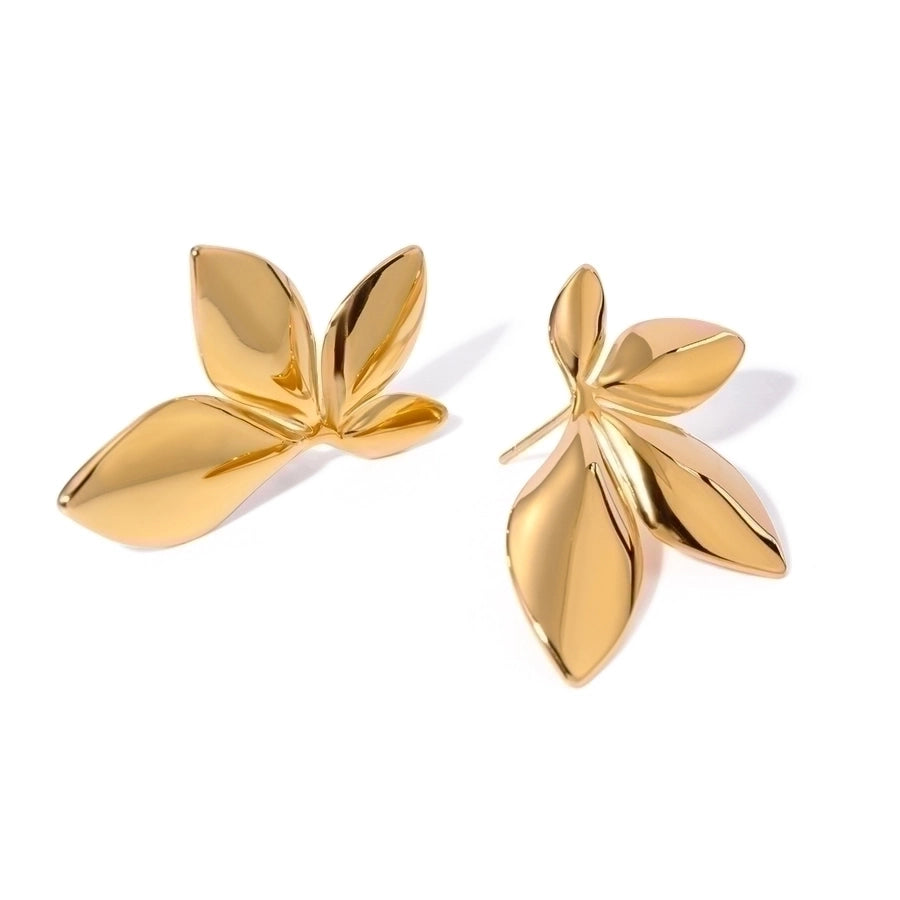 1 Pair Simple Style Classic Style Solid Color Plating 304 Stainless Steel 18K Gold Plated Earrings