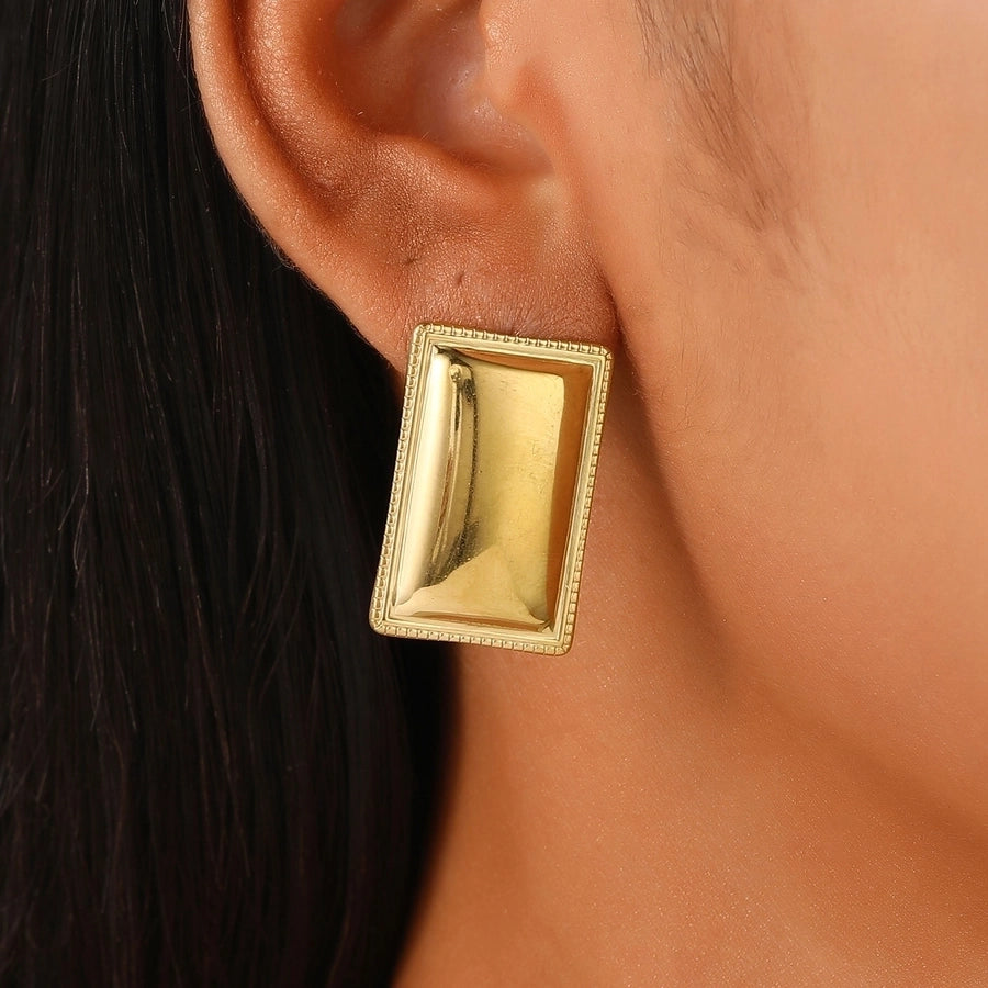 1 Pair Retro Simple Style Classic Style Geometric 304 Stainless Steel 18K Gold Plated Ear Studs