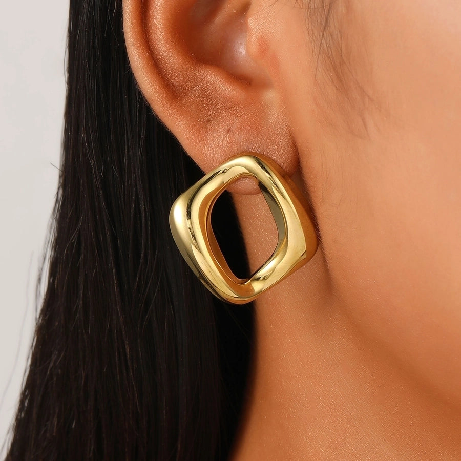 1 Pair Retro Simple Style Classic Style Geometric 304 Stainless Steel 18K Gold Plated Ear Studs