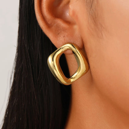 1 Pair Retro Simple Style Classic Style Geometric 304 Stainless Steel 18K Gold Plated Ear Studs